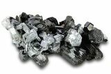 Fluorescent Hyalite Opal on Lustrous Black Tourmaline (Schorl) #322776-2